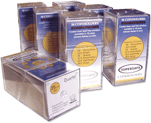 Self Adhesive 2 x 2 Coin Holders - 30 mm