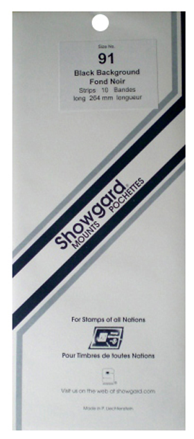 Showgard Stamp Mounts 91x264mm Black