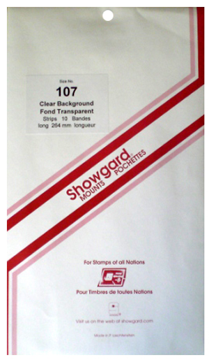 Showgard Stamp Mounts 107x264mm Clear