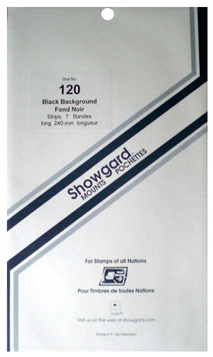 Showgard Stamp Mounts 120x240mm Black