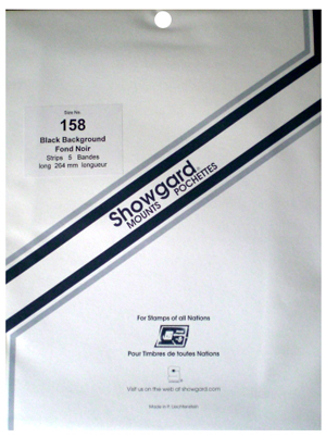 Showgard Stamp Mounts 158x264mm Black