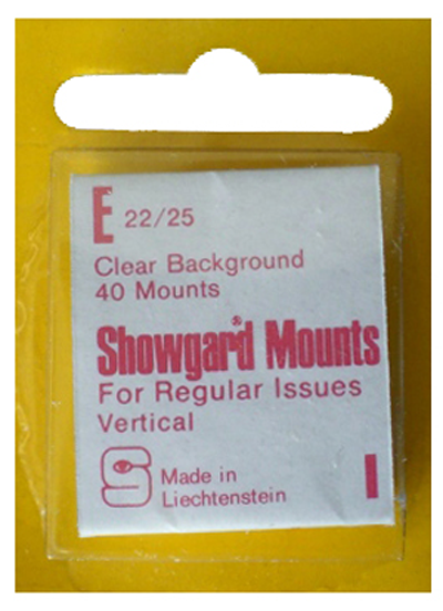 Showgard Stamp Mounts - E 22/25 - Clear