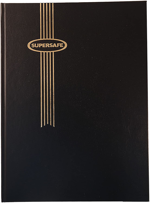 Lighthouse Hardcover Stamp Album Stockbook with 16 Black Pages, Blue, LS4/8