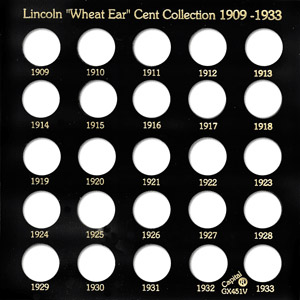 Lincoln Wheat Ear Cents 1909 Capital Plastics Coin Holder Black Galaxy