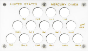 Mercury Dimes Capital Plastics Coin Holder White 3.5x6