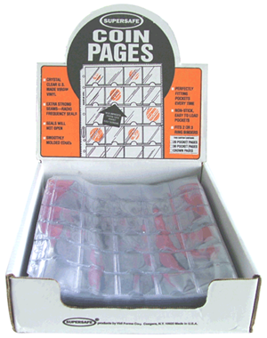 Supersafe 30 Pkt Notebook Pgs for 1.5 x 1.5 Coin Flips - 100 Pk