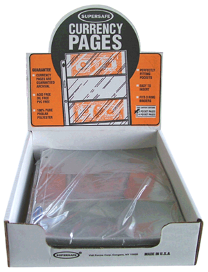 Supersafe 3 Pocket Archival Currency Pages - 100 PK