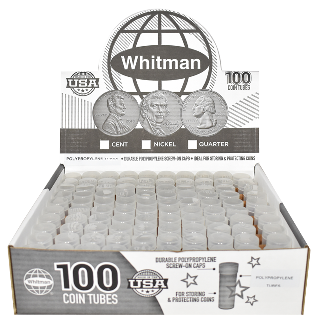 Whitman Penny Round Coin Tube - 100 Pack