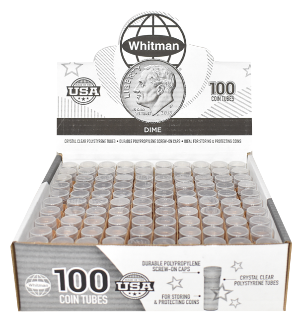 Whitman Dime Round Coin Tube - 100 pack