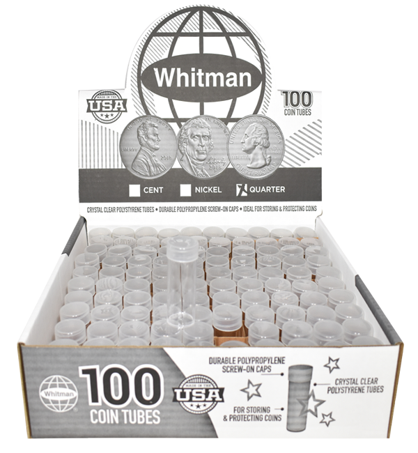 Whitman Quarter Round Coin Tube - 100 pack