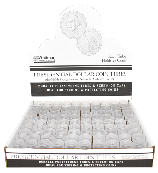 Whitman Presidential Dollar Round Coin Tube - 100 PK