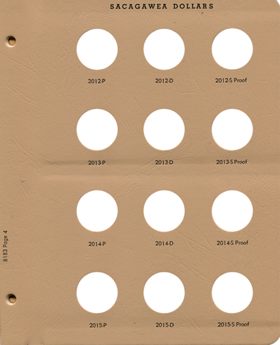 Sacagawea Dollars with Proofs - Dansco Coin Album Replacement Page 4 (4-8183)