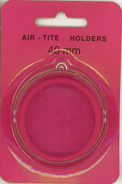 Air-tite 40 mm Ring Fit Coin Capsule w/ Loop - Red