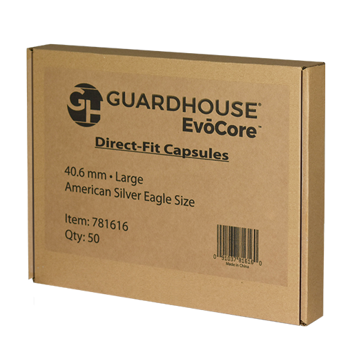 EvoCore American Silver Eagle Direct Fit Coin Capsules Bulk Pack 50 - 40 mm