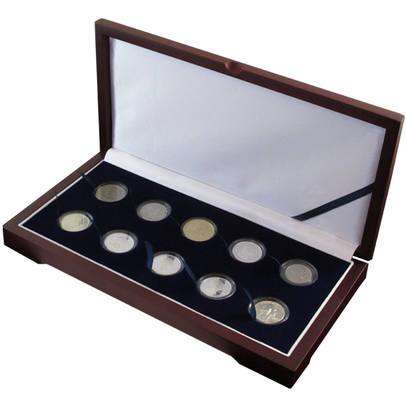 Solid Wood Top Coin Capsule Display Box ( 10 S )