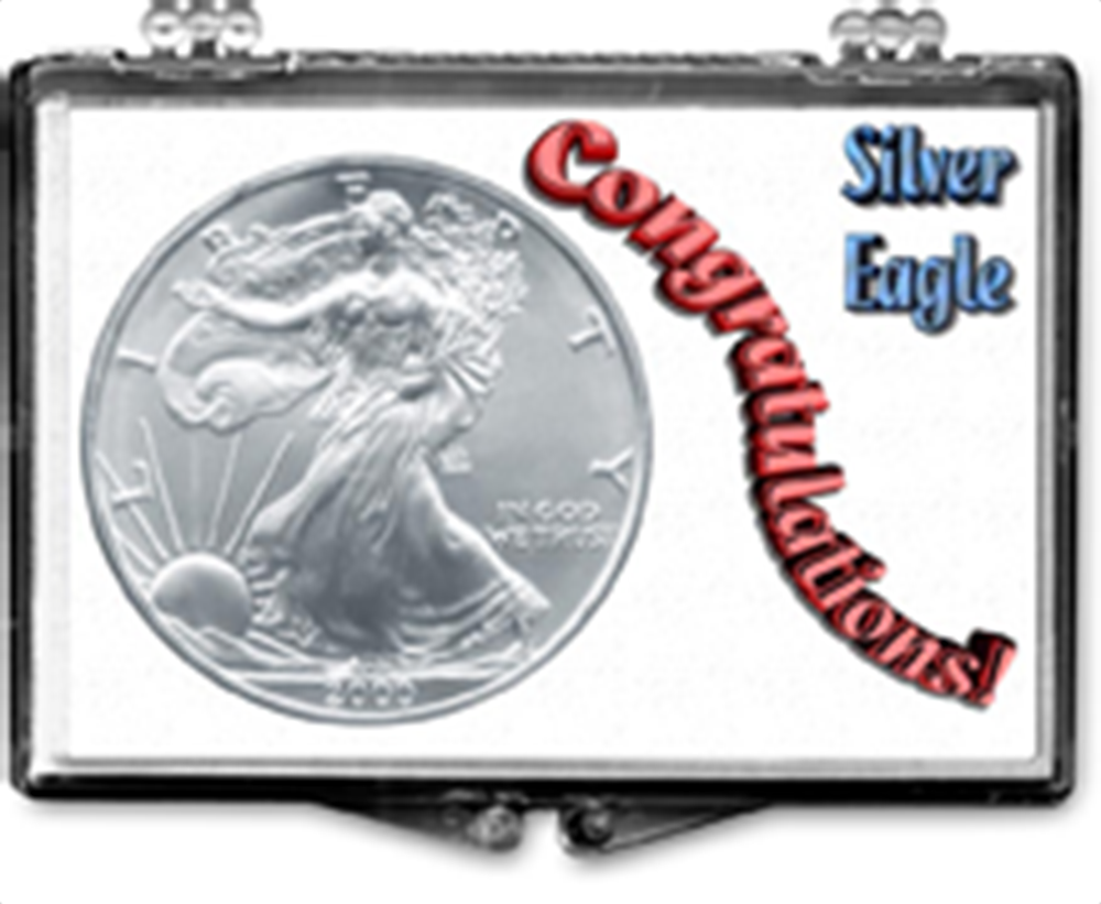 Edgar Marcus 1 oz American Silver Eagle Snaplock Case - Congratulations