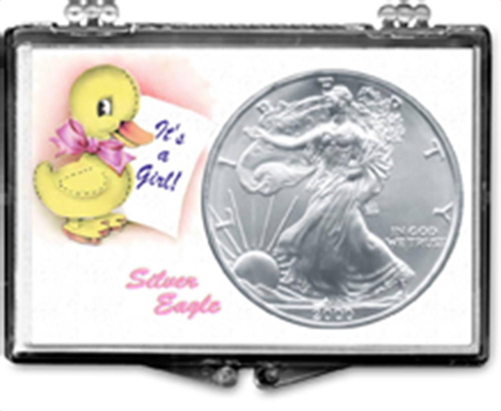 Edgar Marcus 1 oz American Silver Eagle Snaplock Case - It's a Girl w Duck