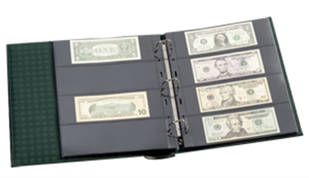 Lighthouse Grande 3 Ring Currency Album for Modern Notes - Green