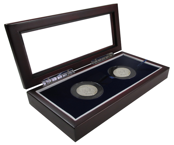 Glass Top Coin Capsule Display Box ( 2 XL )