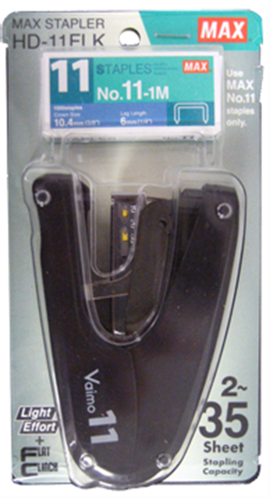 Max USA Flat Clinch Vaimo11 Stapler w Staples