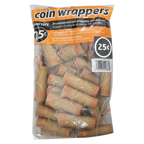 36 Quarter Preformed Coin Wrappers