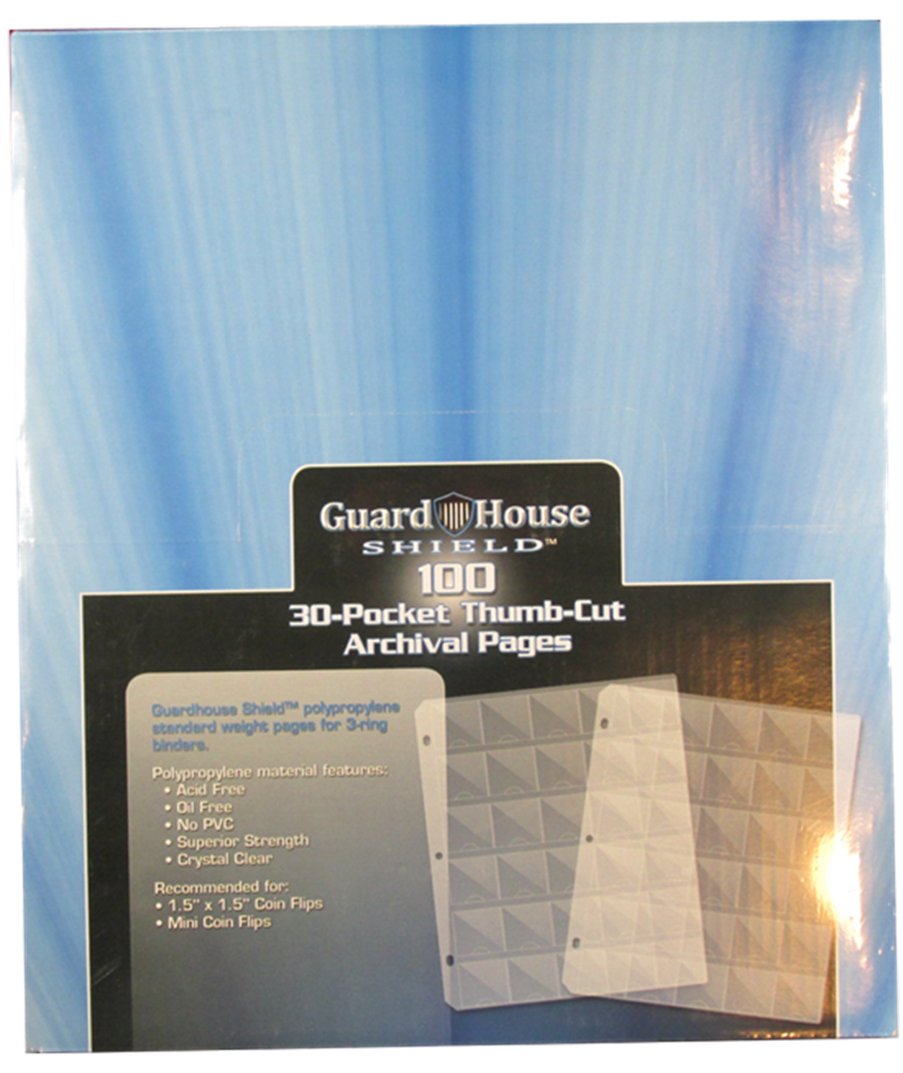 Guardhouse 30 Pocket Archival Pages w/ Thumb Cuts - 100 Pack