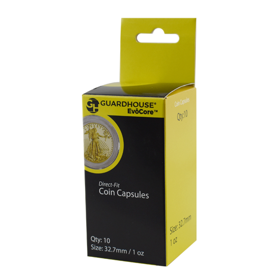 EvoCore 1 oz American Gold Eagle Coin Capsule Retail 10 Pack