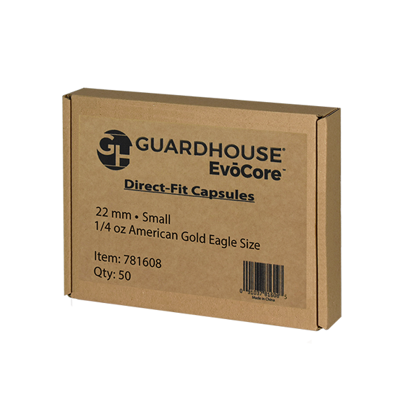 Guardhouse 1/4 oz American Gold Eagle Coin Capsules - 50 PK