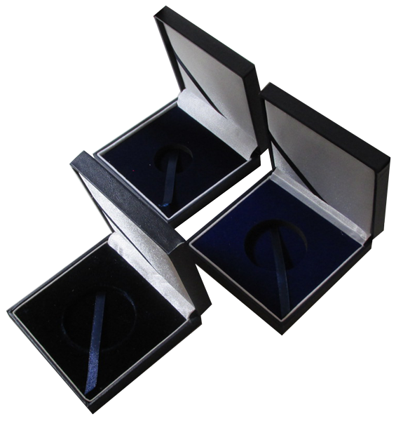 Guardhouse Blue Leatherette Coin Capsule Display Boxes - 782634