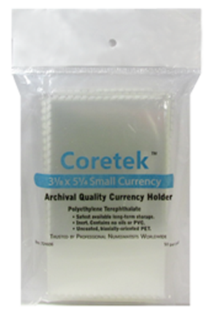 Coretek Archival Sleeve for Small Currency - 50 PK