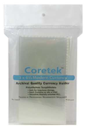 Coretek Archival Sleeves for Modern Currency - 50 PK