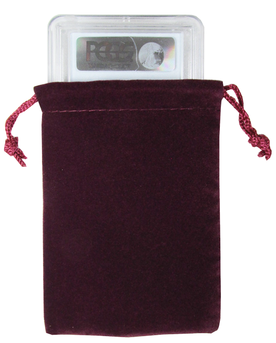 Guardhouse Maroon Velour Drawstring Pouch - 3 x 4.25