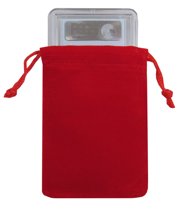 Guardhouse Red Velour Drawstring Pouch - 3 x 4.25