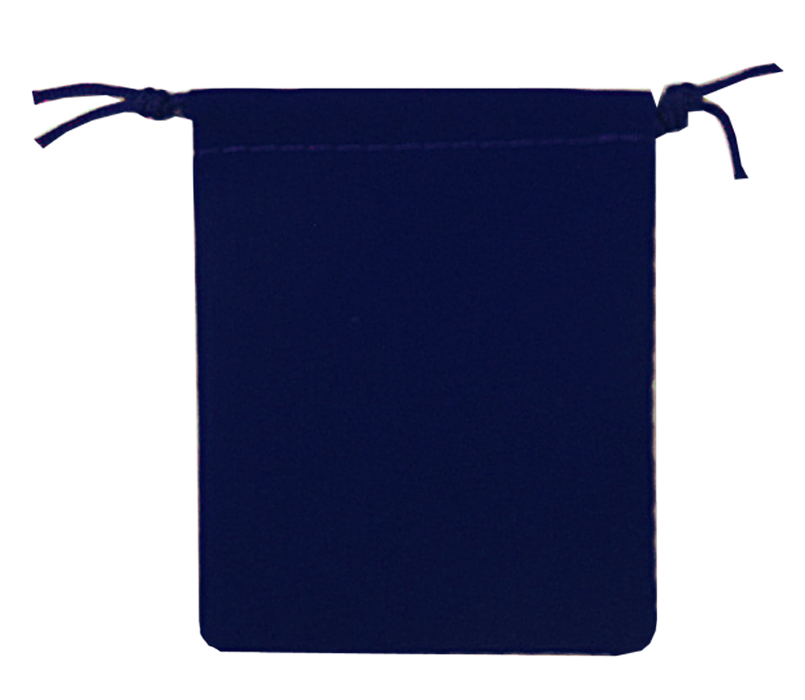 Guardhouse Navy Blue Velour Drawstring Pouch - 2.75 x 3.25