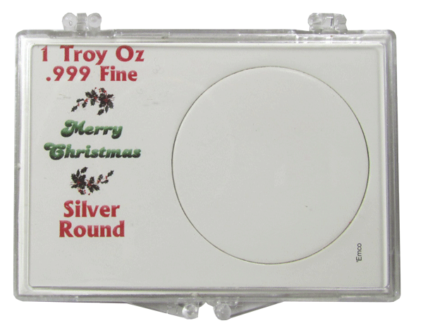 Edgar Marcus 1 oz Silver Round Snaplock Case - Merry Christmas