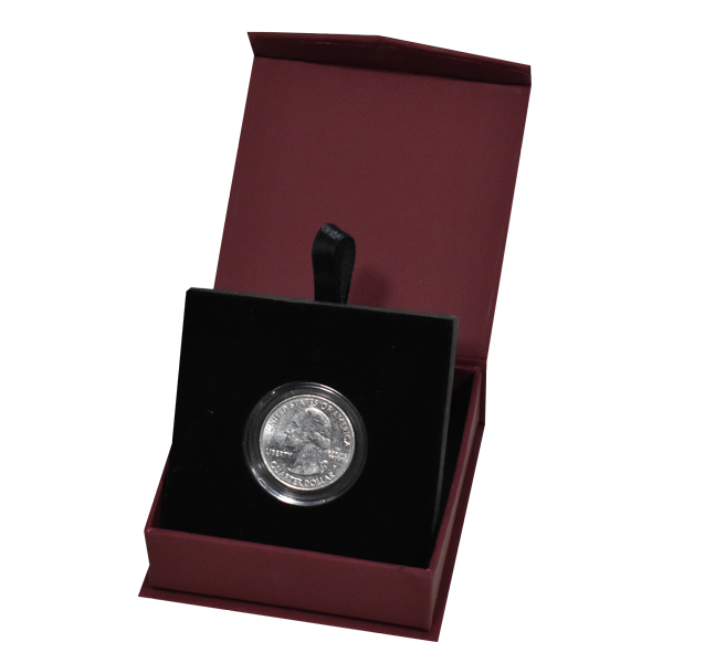 Guardhouse Magentic Lid Coin Capsule Box ( S ) - Burgandy