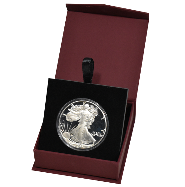 Guardhouse Magnetic Lid Coin Capsule Box ( L ) - Burgandy