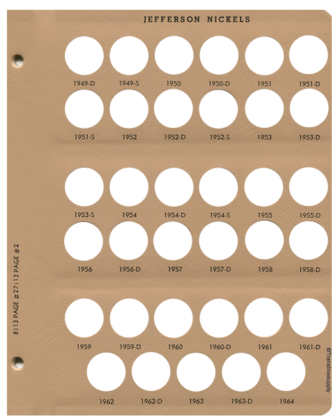 Jefferson Nickels with proof Replacement Page 2