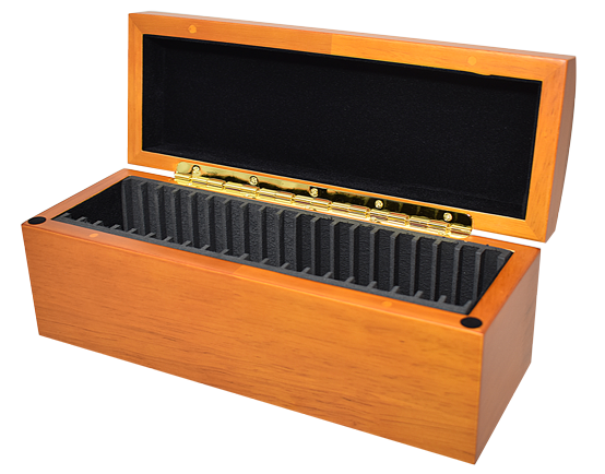 Wood Storage Box for 20 Coin Slabs - Light Cedar