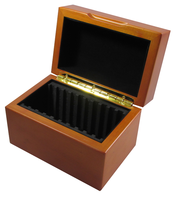 Wood Storage Box for 10 Coin Slabs - Light Cedar