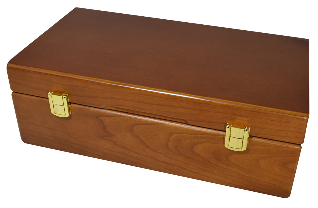 Wood Storage Box for 50 Coin Slabs - Teak Brown