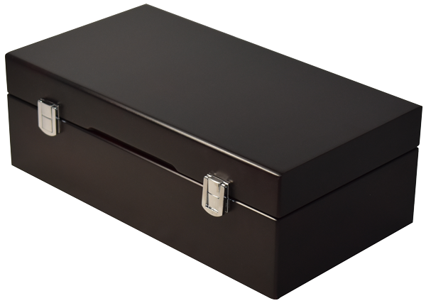 Wood Storage Box for 50 Coin Slabs - Dark Mahogany