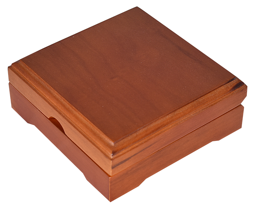 Solid Wood Top Coin Capsule Display Box ( XL ) - Teak Brown