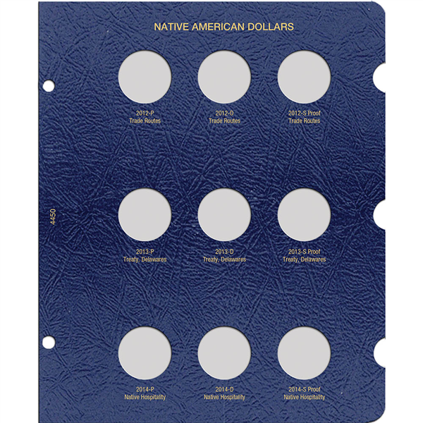 Native American Dollars Album Page 2012 thru 2014 - P, D, and S