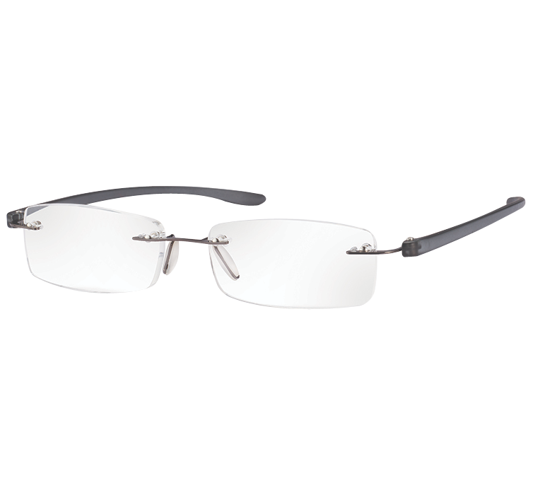Rimless Magnifying Eye Glasses 2.5x - Anthracite Large