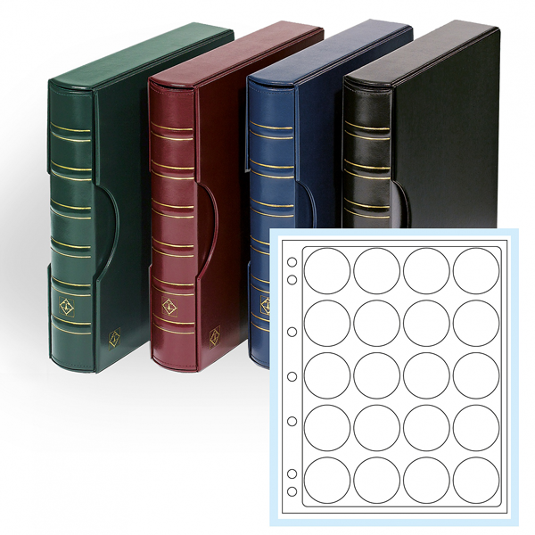 Grande Classic 3 Ring Binder w 6 ENCAP 38 39 Capsule Pages - Green