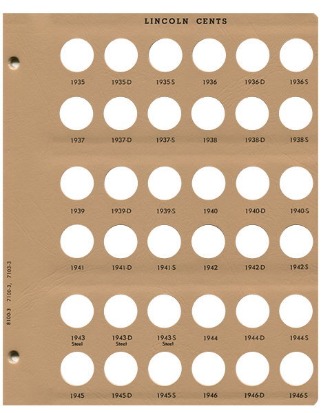 Dansco Lincoln Cents - Coin Album Replacement Page 3