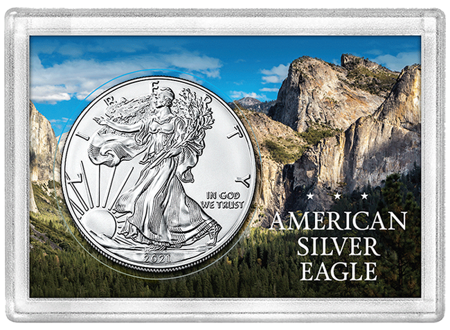 1 oz American Silver Eagle Frosty Case - Mountain Forest