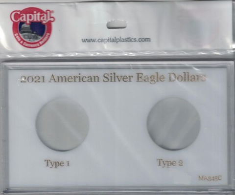 Capital Plastics 2021 American Silver Eagle Type 1 & 2 Holder - White