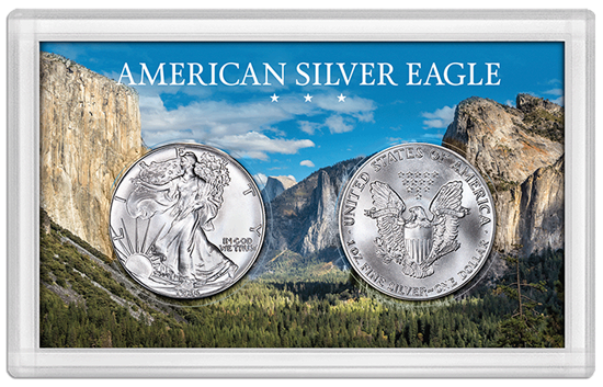 1 oz American Silver Eagle Frosty Case ( 2 Coin ) - Yosemite Half Dome